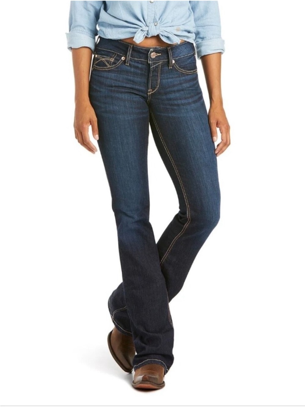 Ariat REAL Womens Mid-Rise Arrow Fit Jocelyn Bootcut Jeans - Size 34 33